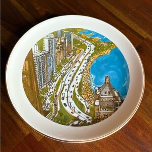 Franklin McMahon Limited Edition Chicago Outer Drive Collectible Plate - 1981